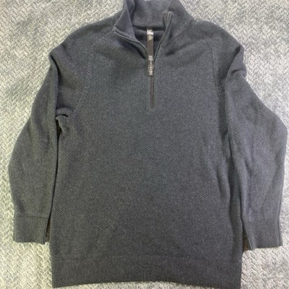 LULULEMON waffle textured knit HALF ZIP sweater  Xs heathered black LM3ENGS - Picture 1 of 8